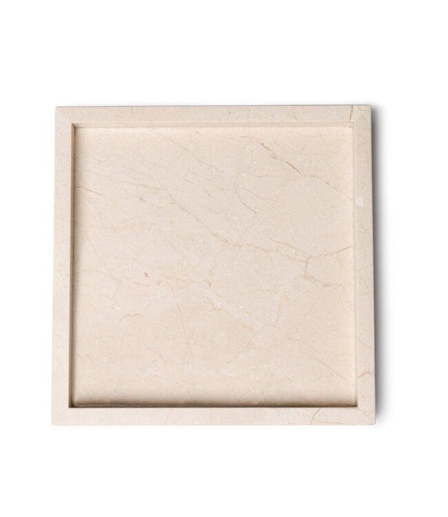 Marmer dienblad 30x30 cm, beige