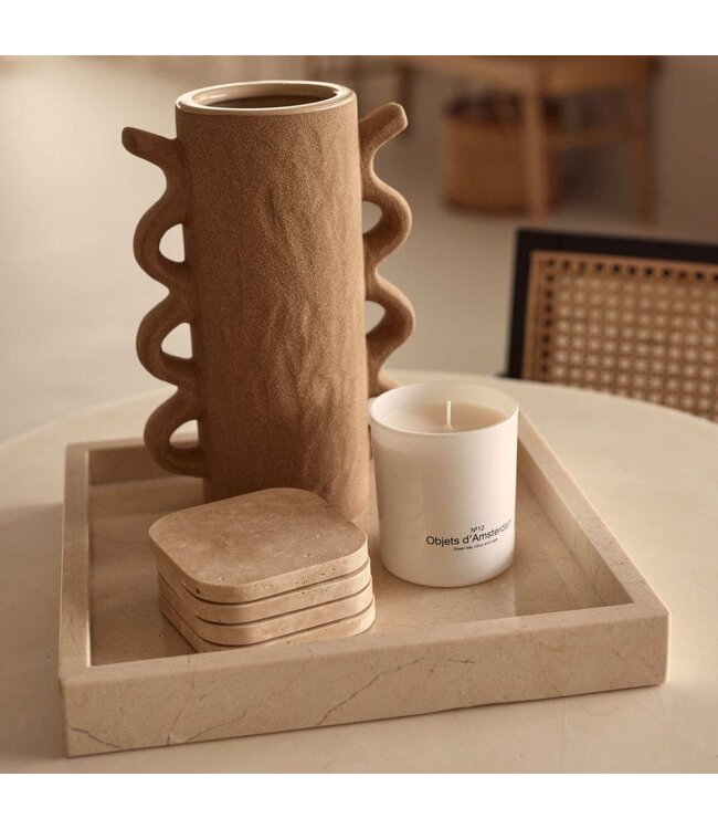 Marmer dienblad 30x30 cm, beige