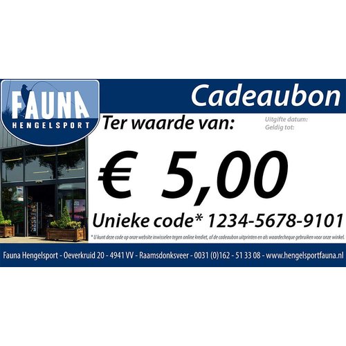 Fauna Hengelsport Cadeaubon €5