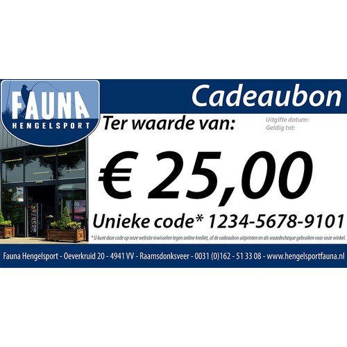 Fauna Hengelsport Cadeaubon €25