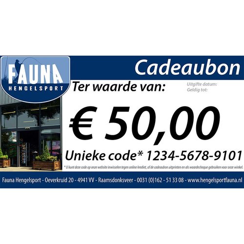 Fauna Hengelsport Cadeaubon €50