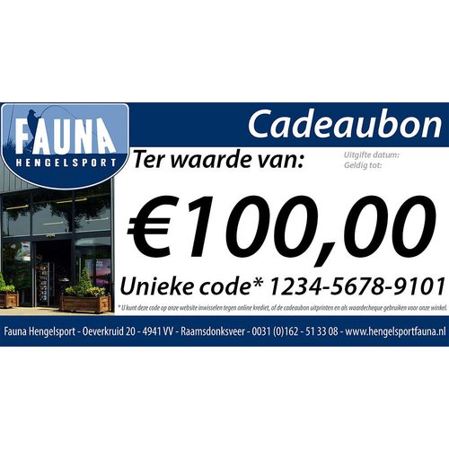 Fauna Hengelsport Cadeaubon €100