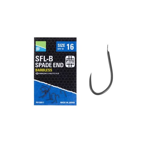 Preston Innovations SFL-B  Spade End Barbless Hooks