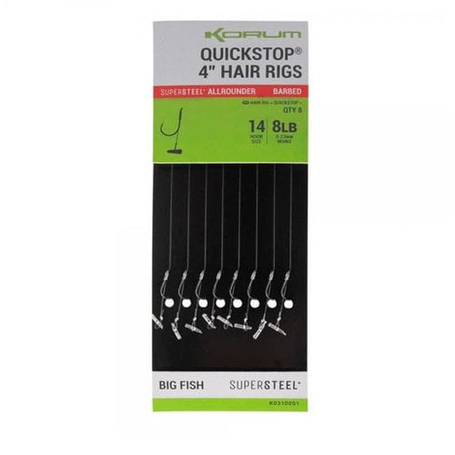 Korum Quickstop Hair Rigs - Barbed