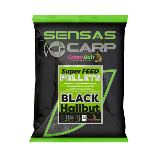 Sensas Crazy Bait Super Feed Pellets - Black Halibut