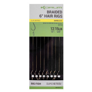 Korum Big Fish Braided Hair Rigs - Barbless Big Fish Braided Hair Rigs - Barbless