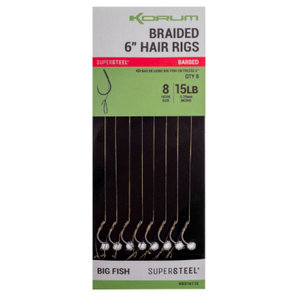 Korum Big Fish Braided Hair Rigs - Barbed Big Fish Braided Hair Rigs - Barbed
