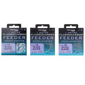 Drennan Fluorocarbon Wide Gape Feeder Hooklengths Fluorocarbon Wide Gape Feeder Hooklengths
