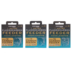 Drennan Fluorocarbon Carbon Feeder Hooklengths Fluorocarbon Carbon Feeder Hooklengths