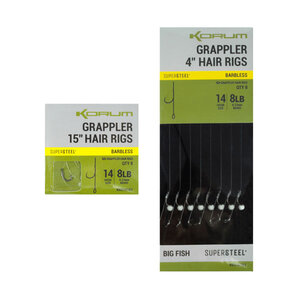 Korum Grappler Hair Rigs - Barbless Grappler Hair Rigs - Barbless