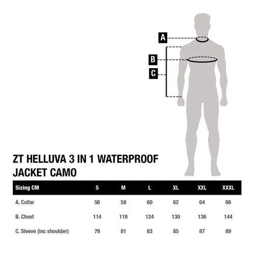 Nash ZT Helluva 3 in 1 Waterproof Jacket Camo