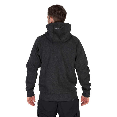 Matrix Marl Zip Hoody Charcoal