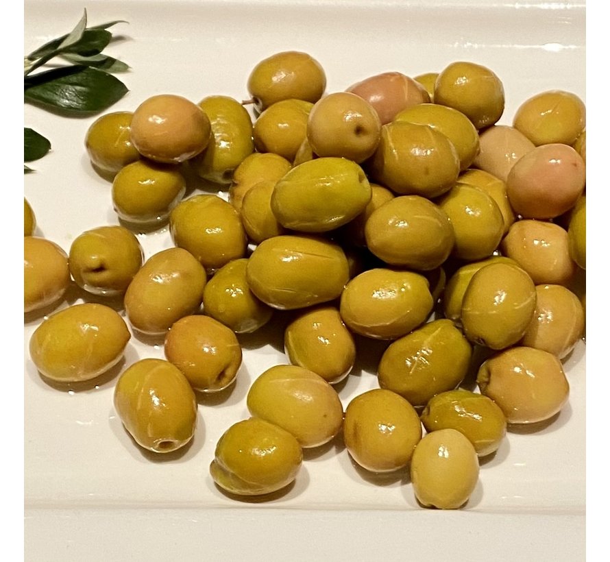 Gekraste Groene Olijven Çizik 1Kg