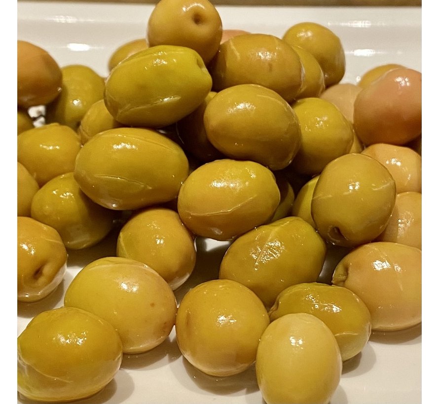 Gekraste Groene Olijven Çizik 1Kg