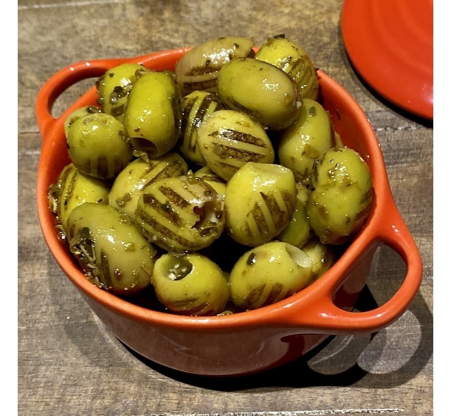 Gegrilde Groene Olijven 700g