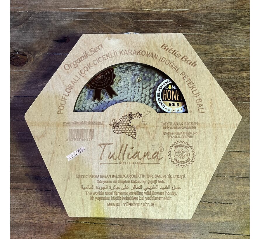 KAMPANYA-Tulliana Premium Polifloral (Çok Çiçekli) Organik Bitlis Karakovan Balı 1100-1300g ((Altın Bal Ödüllü)