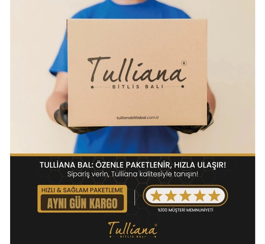 PROMO-Tulliana Premium Polifloral Biologische Rauwe Bloemen Honing uit Bitlis  850 g