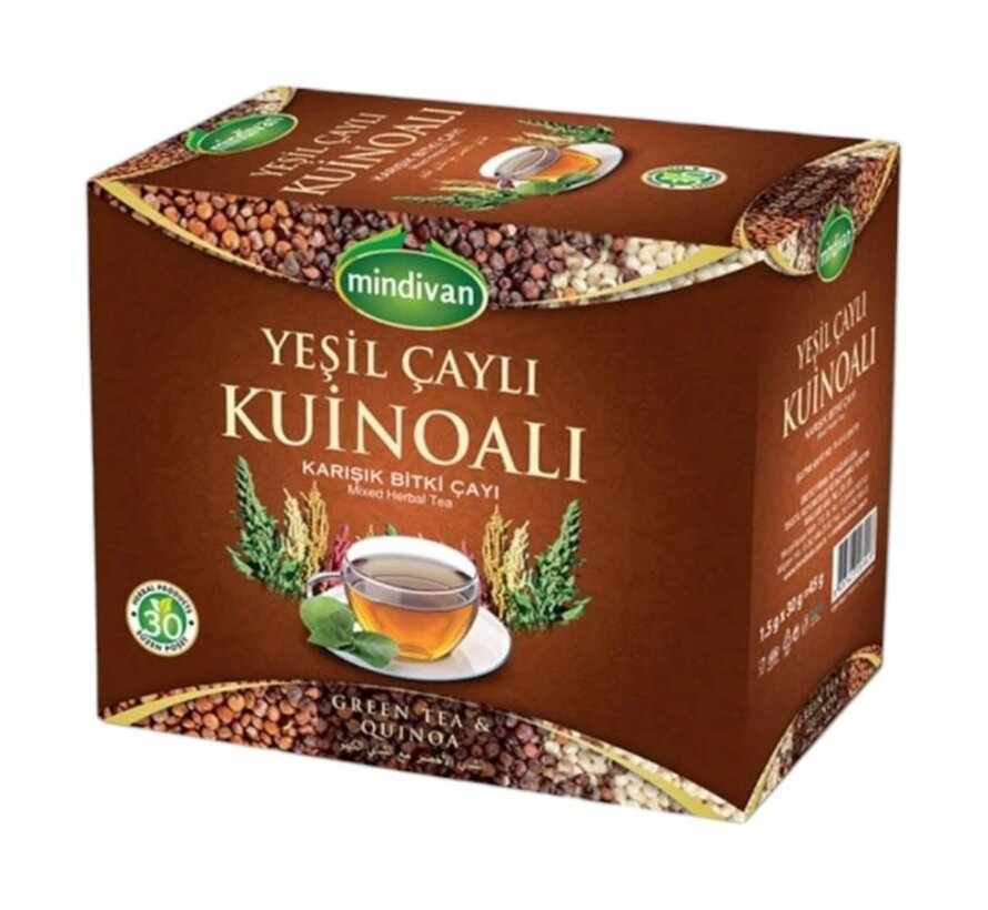 Kinoalı Yeşil Çaylı Karışık  Bitki Çayı (1,5g x30 poşet)