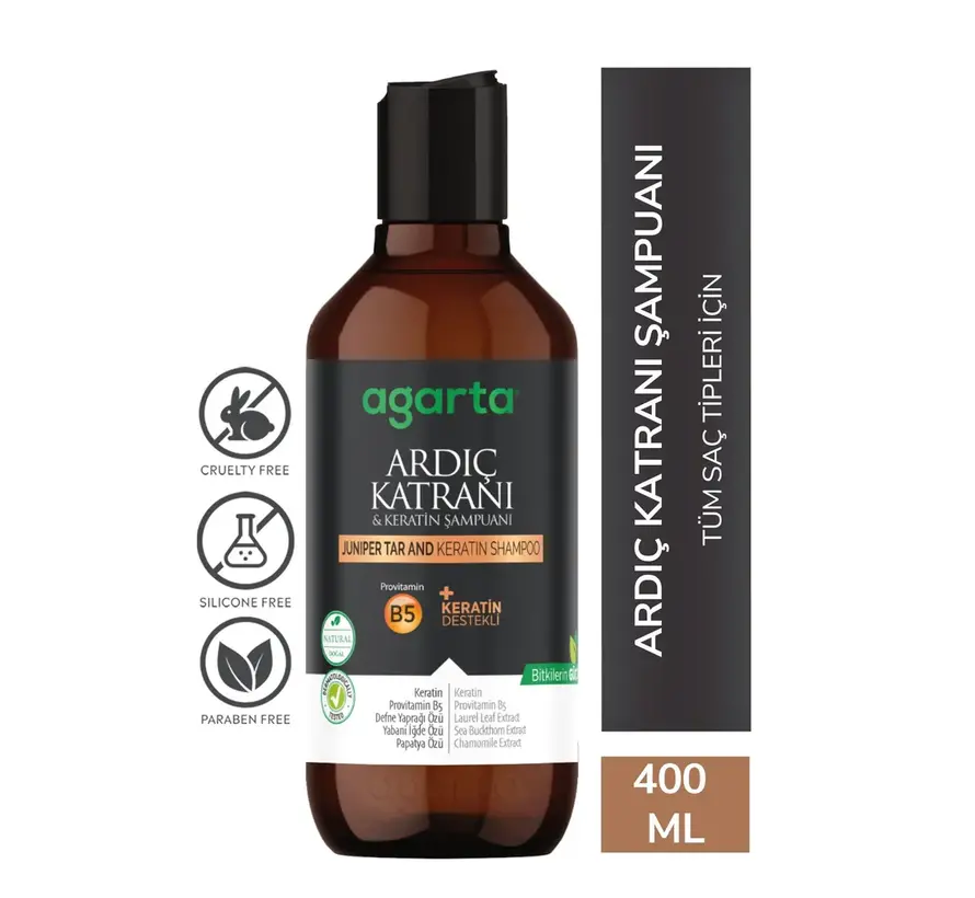Ağarta Natuurlijke Jeneverbes teer en Keratine Shampoo 400 ml