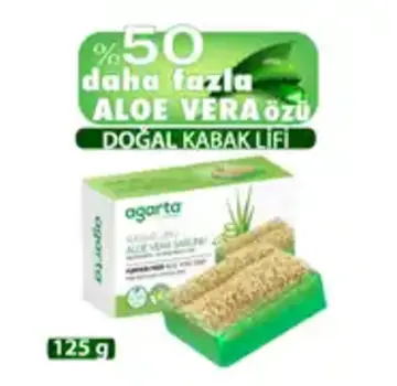De Grand Bazaar Agarta Handgemaakte Aloe Vera Zeep met Natuurlijke Pompoenvezels 125g