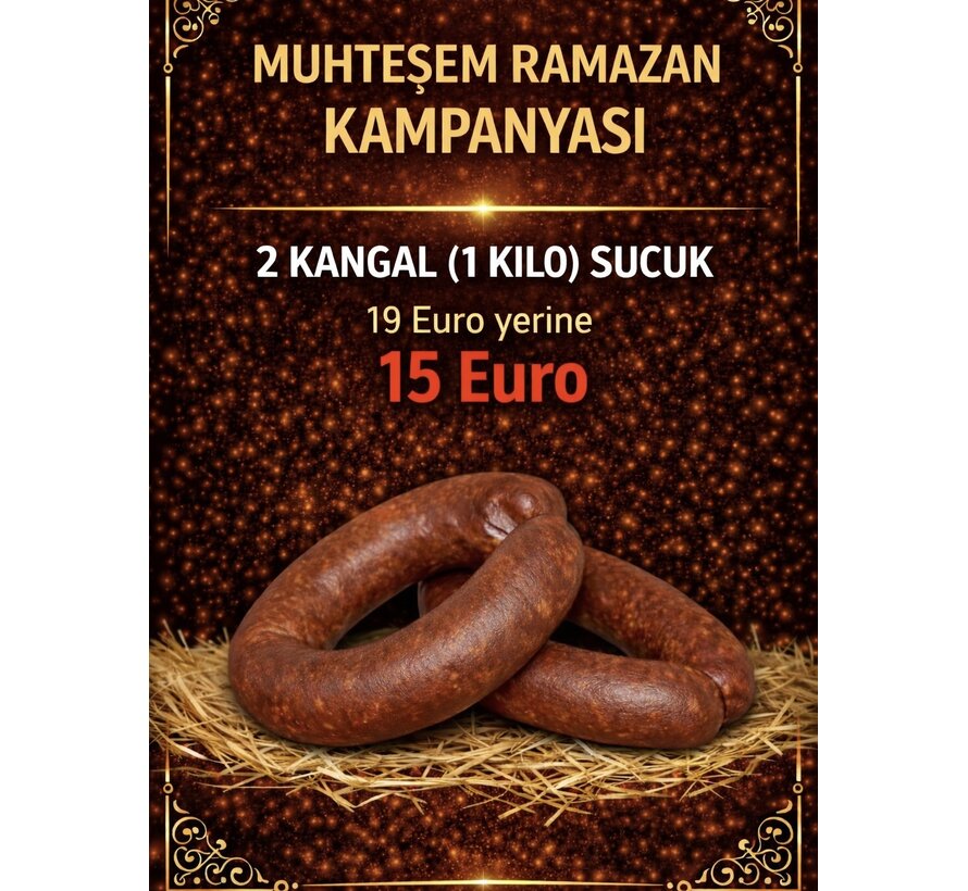 PROMO- Runderknooflookworst 2 Ring (+-50g)