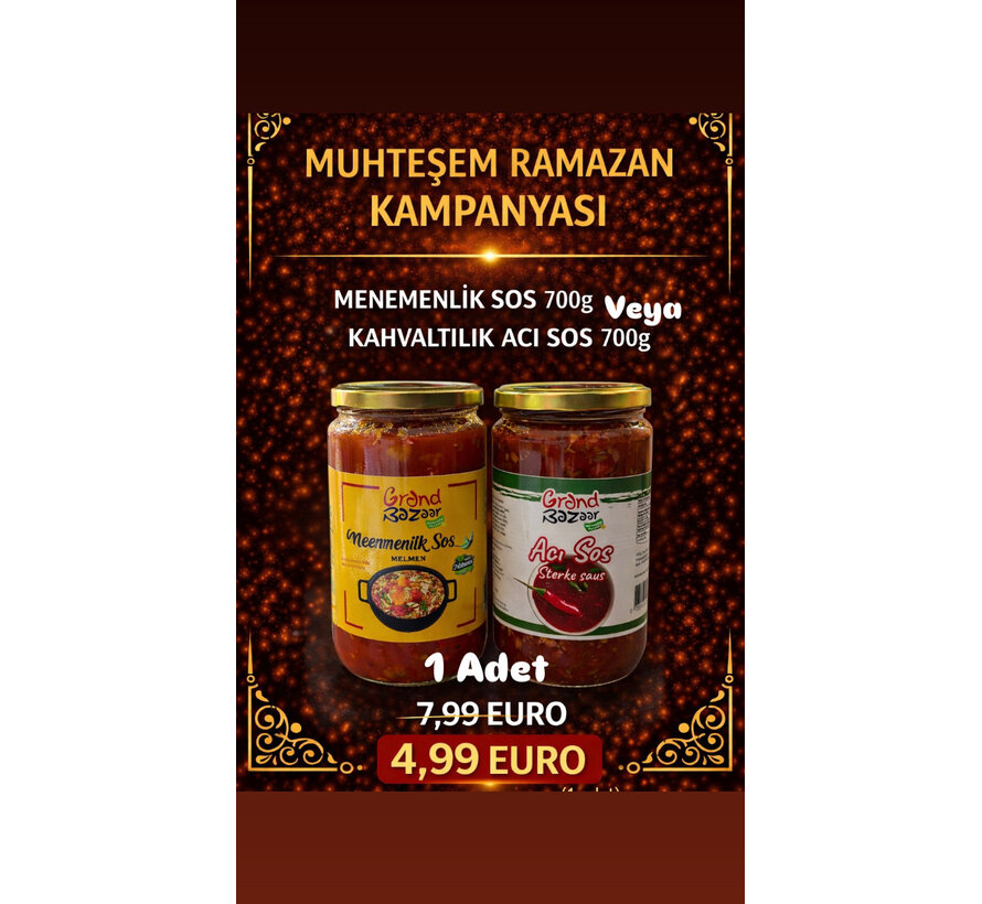 KAMPANYA-Ev Yapımı Menemenlik Sos 750g
