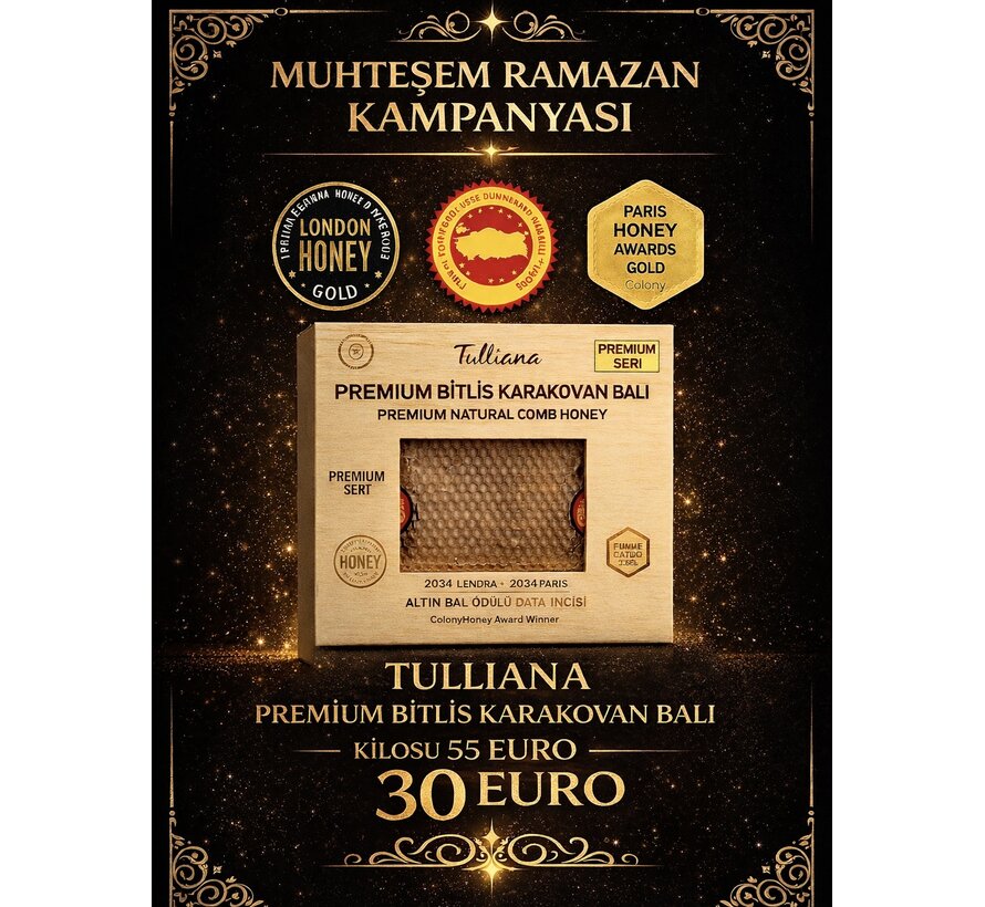 PROMO-Tulliana Premium Polifloral Biologische Raathoning uit Bitlis 1100-1300g