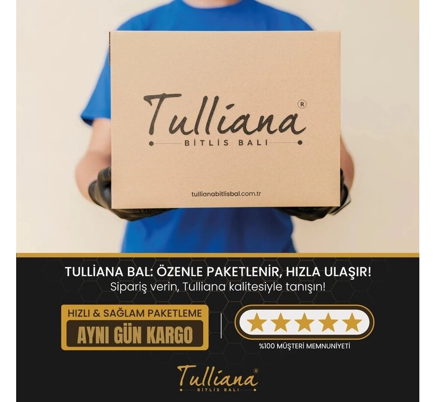 PROMO-Tulliana Premium Polifloral Biologische Rauwe Bloemen Honing uit Bitlis 450 g