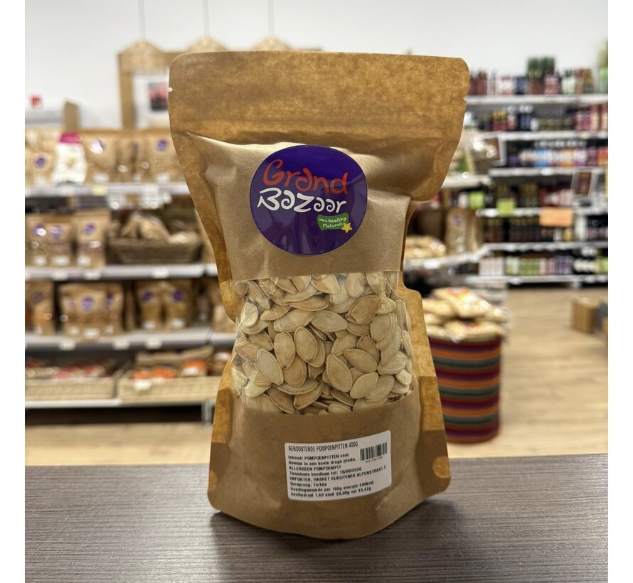 PROMO-Dubbel Geroosterde Pompoenpitten met Zout 400 g