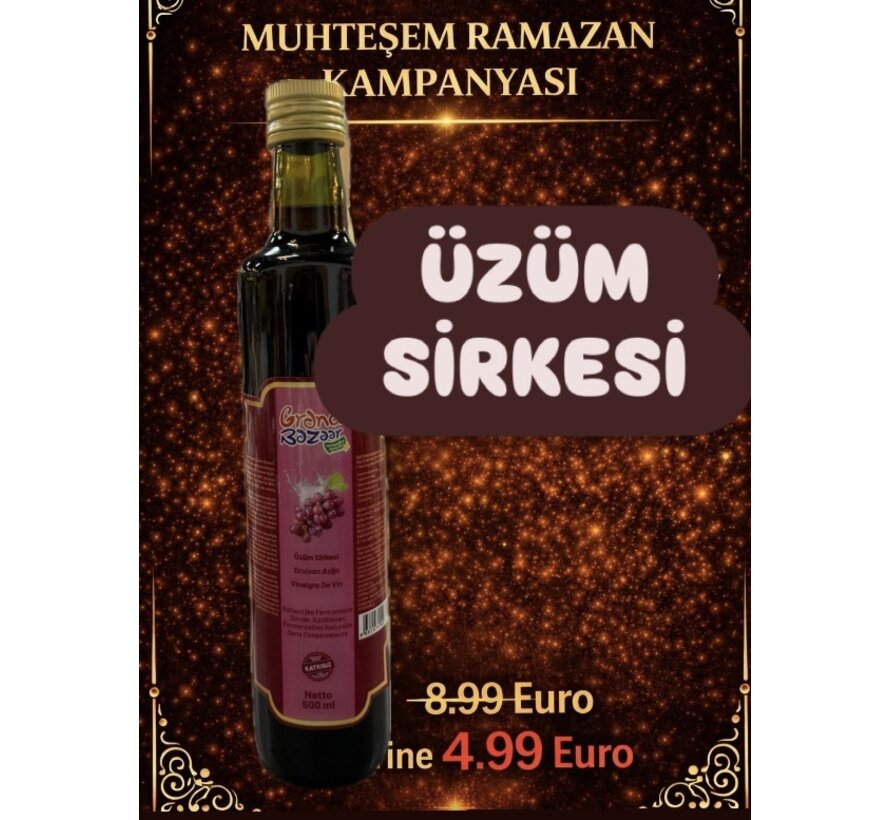 KAMPANYA-Doğal Katkısız Üzüm Sirkesi 500ml