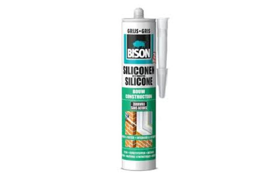 Bison Siliconenkit Bouw 300ml Grijs