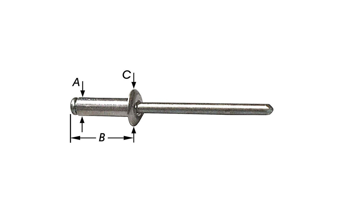 95 Blindklinknagels Alu Plat 4,8x10mm