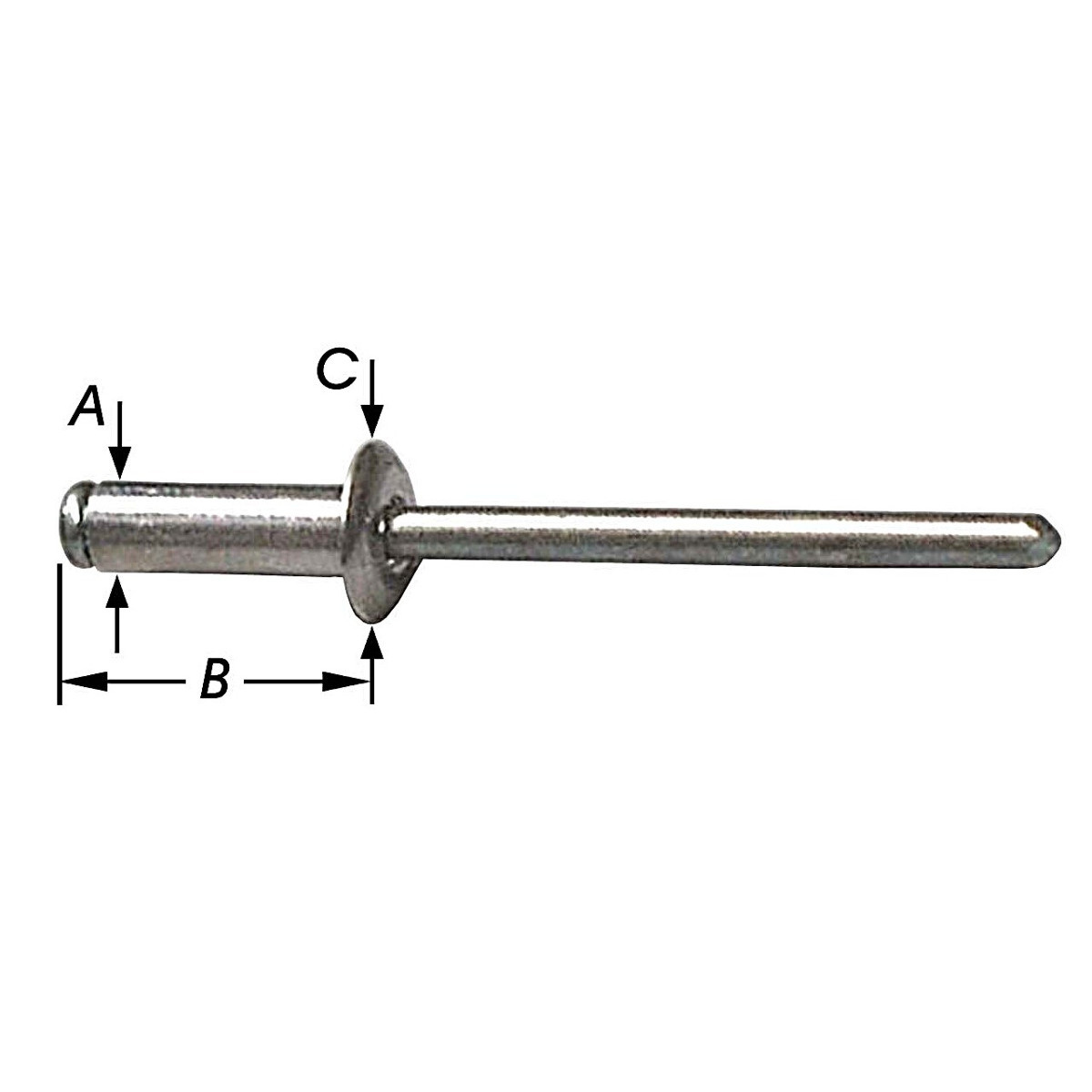 95 Blindklinknagels Alu Plat 4,8x10mm