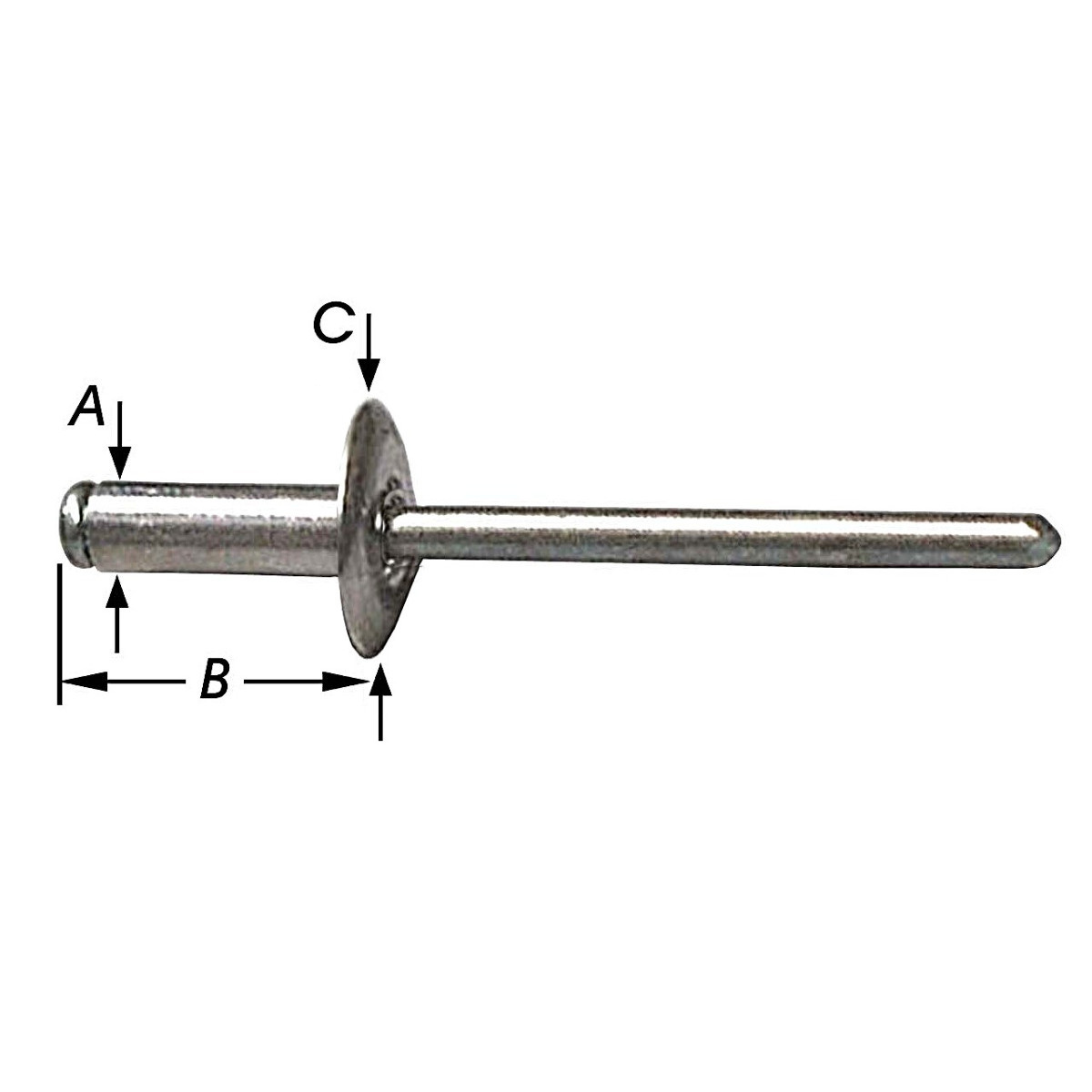 65 BLINDKLINKNAGELS, ALU, PLAT 4,8x18mm