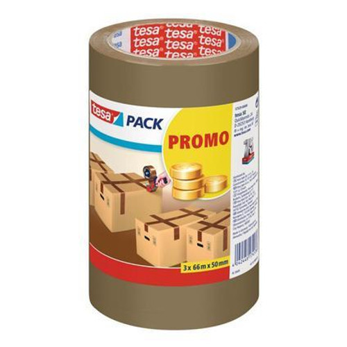 Tesa tape 'Promo Pack' bruin 66 m x 50 mm - 3 stuks