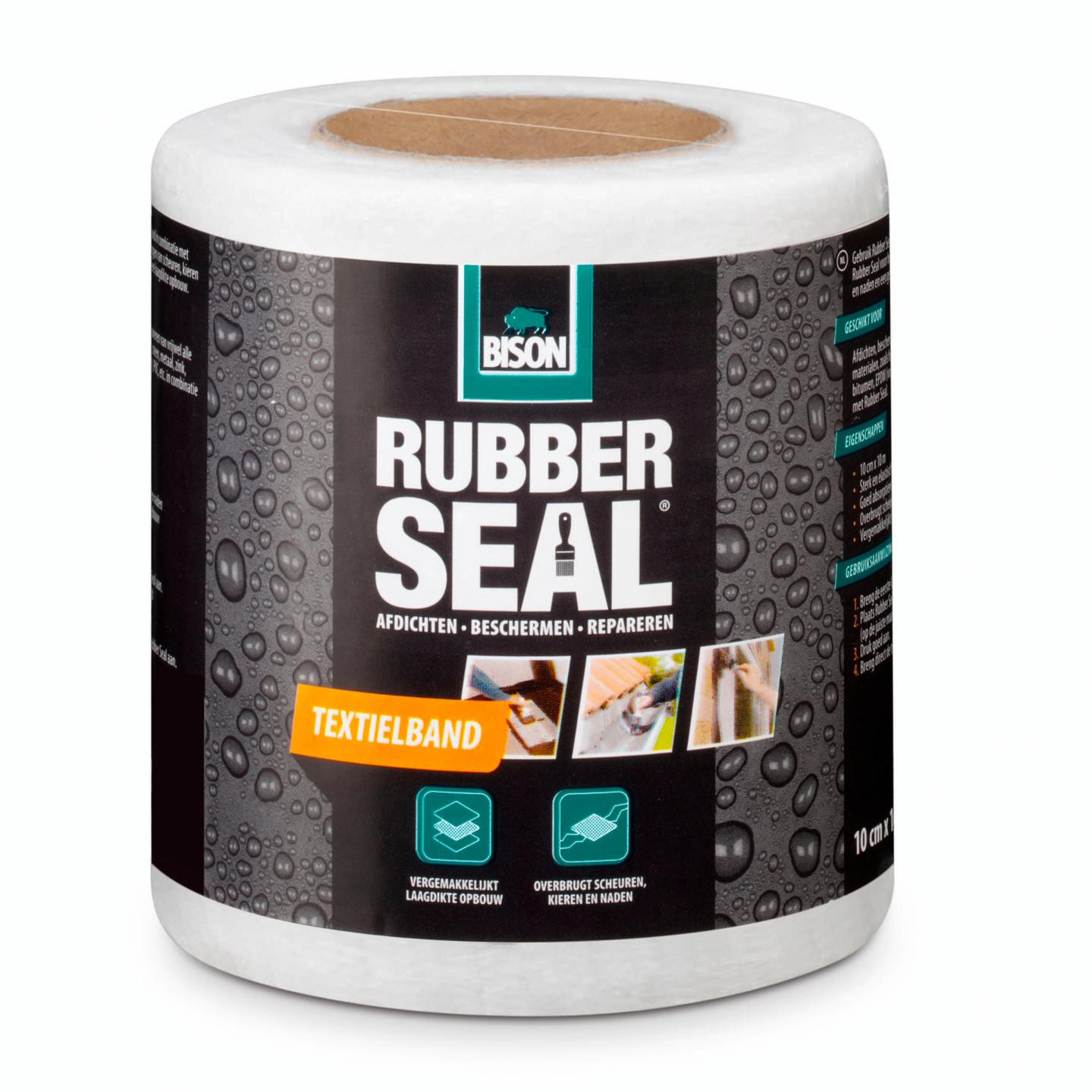 Bison rubber seal textielband - 100 mm. x 10 meter