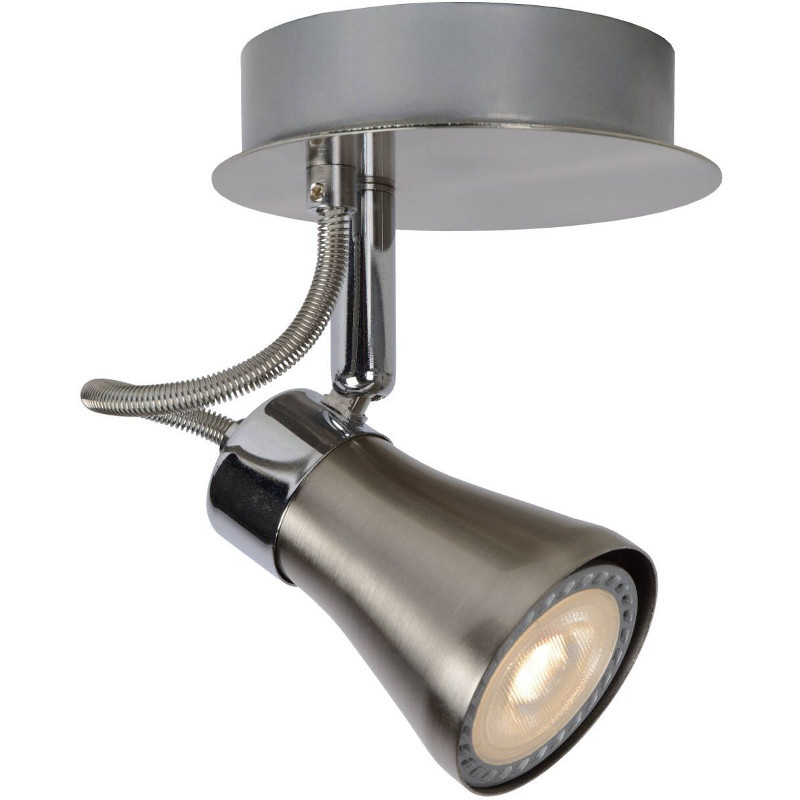 Lucide BOLO - Plafondspot - Ø 10 cm - LED Dimb. - GU10 - 1x5W 3000K - Mat chroom