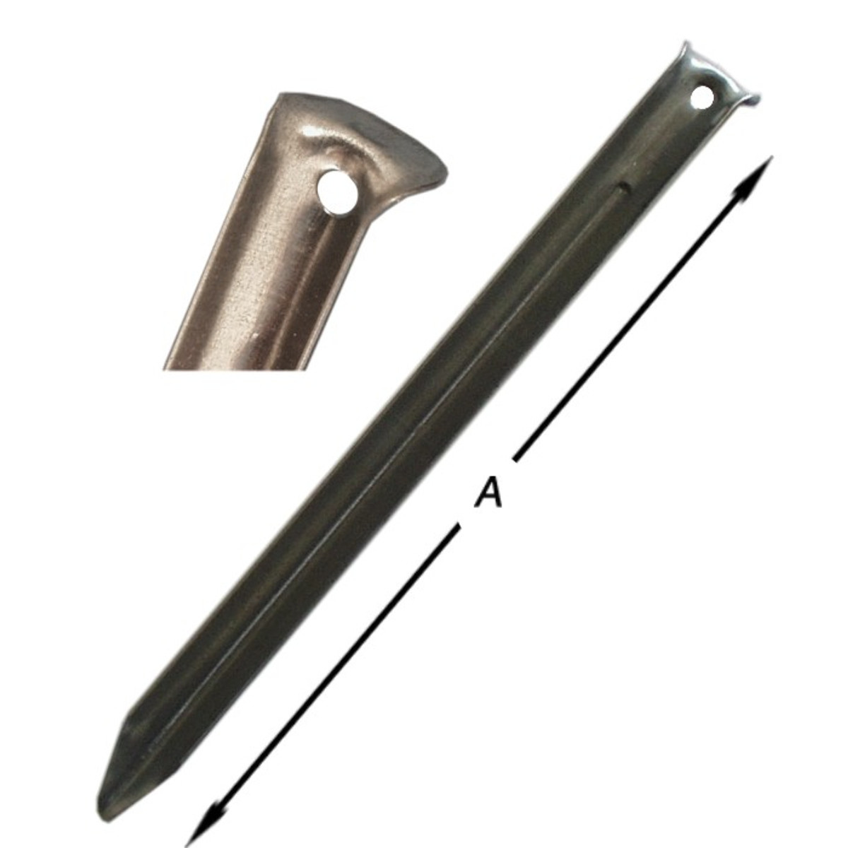 10 TENTPENNEN,HALFROND,MET LIP 240 mm