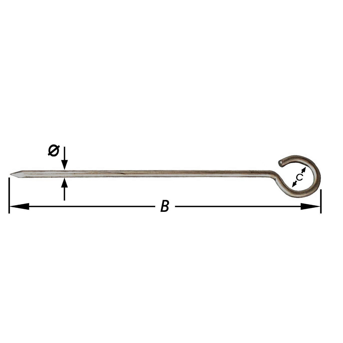 5 TENTPENNEN VERZINKT 6x25x240mm