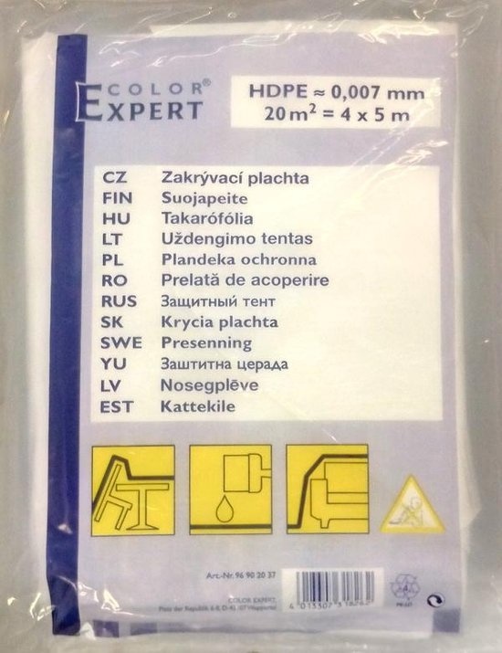 Afdekfolie Extra Dun 4 x5 mtr
