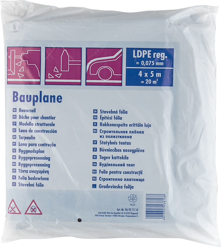 Afdekfolie Extra Zwaar 4x5 mtr Zwart