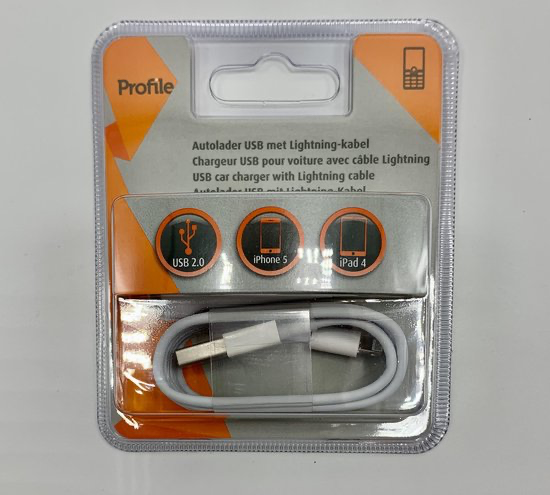USB auto lader en laadsnoer voor Apple | 8 pins lichting kabel
