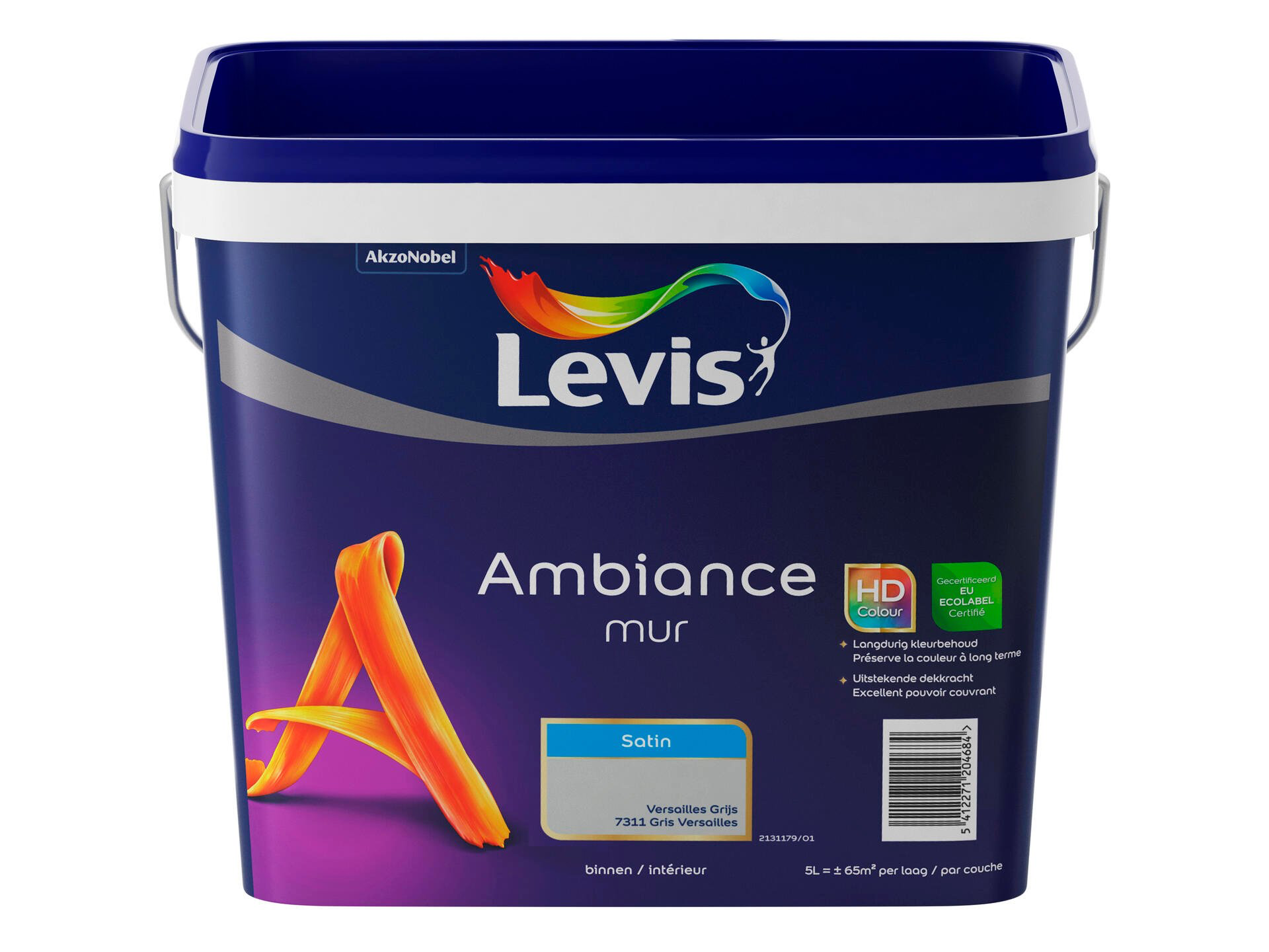 Levis Ambiance muurverf zijdeglans 5l Versailles grijs