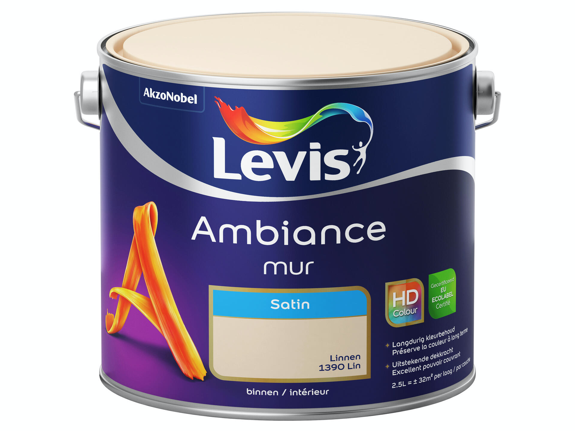 Levis Ambiance muurverf zijdeglans 2,5l linnen