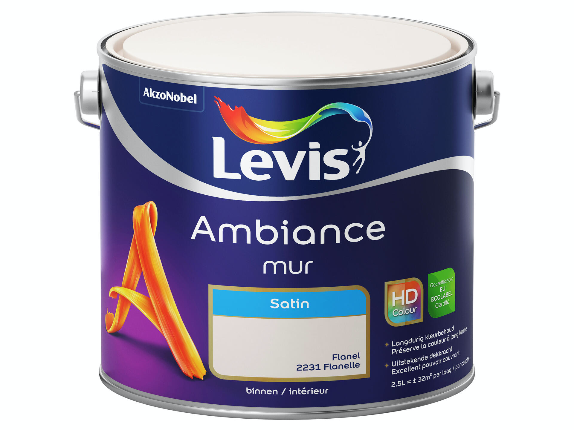 Levis Ambiance muurverf zijdeglans 2,5l flanel