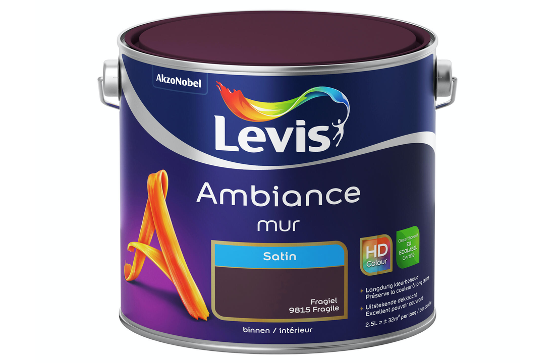 Levis Ambiance muurverf zijdeglans 2,5l fragiel