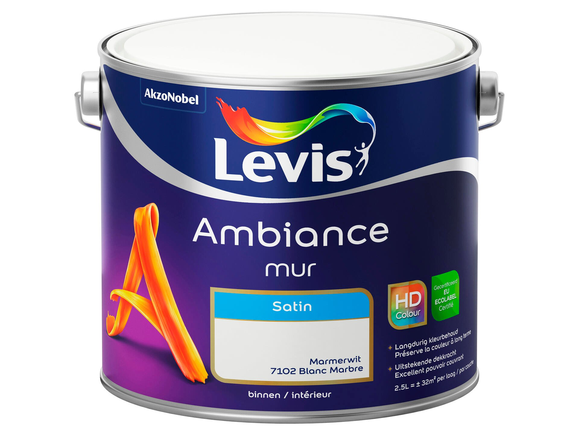 Levis Ambiance muurverf zijdeglans 2,5l marmerwit