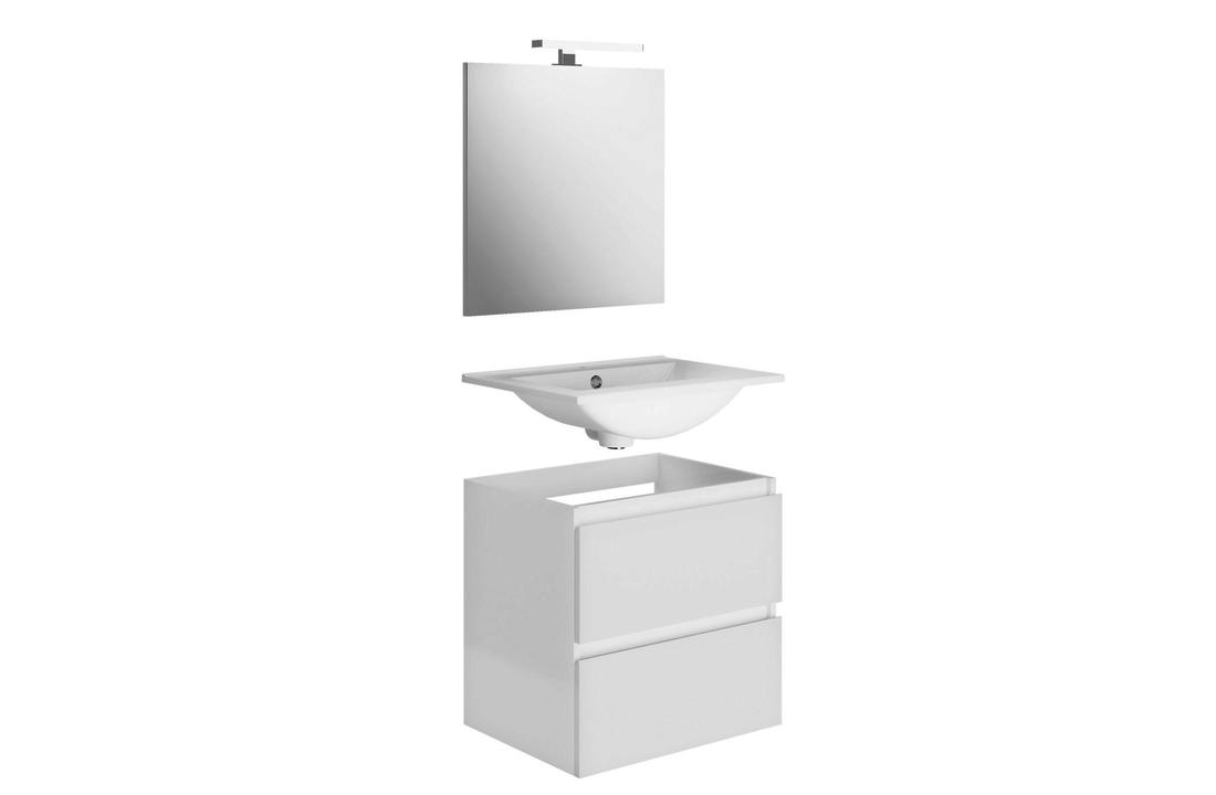 Allibert Livo badkamermeubel 60cm 2 lades glanzend wit