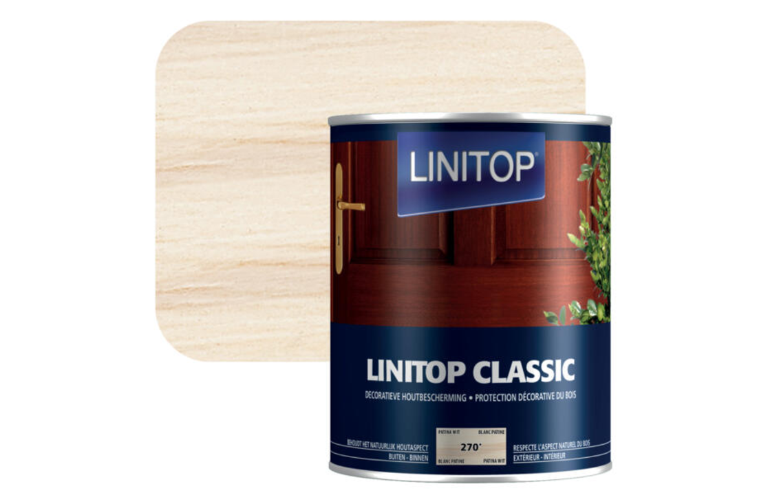 Linitop houtbeits 1l patina wit #270