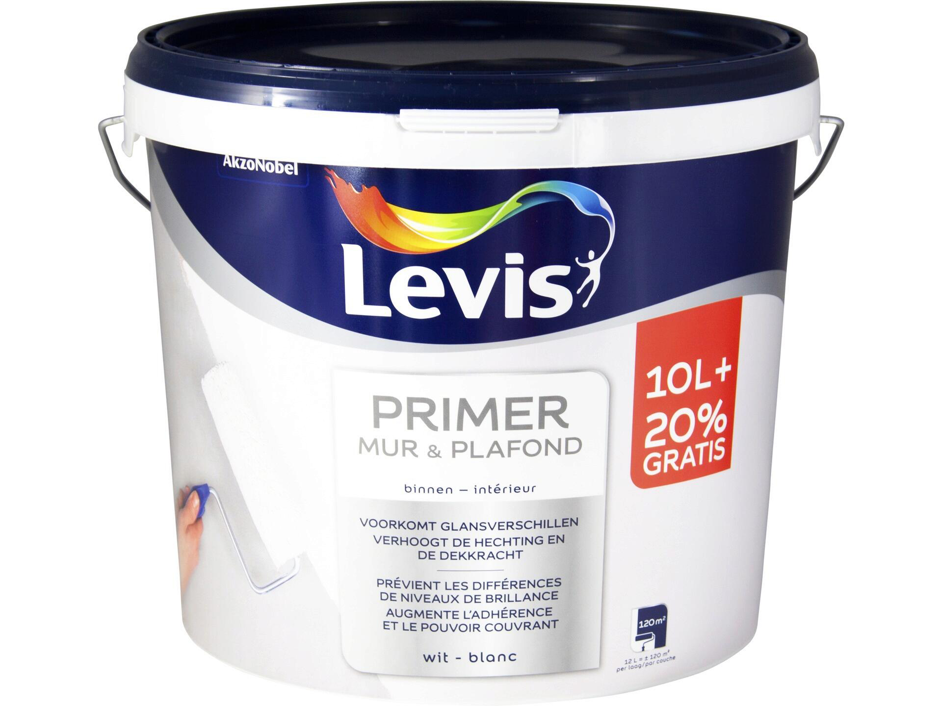 Levis primer muur & plafond 12l wit